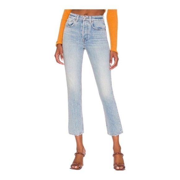 NEW Grlfrnd Jeans Karolina High Rise Straight Crop - Picture 1 of 9